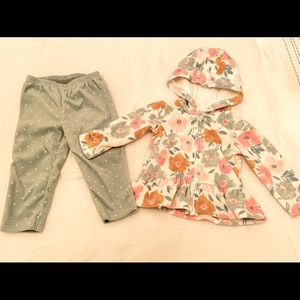Carter’s fleece set size 12m EUC